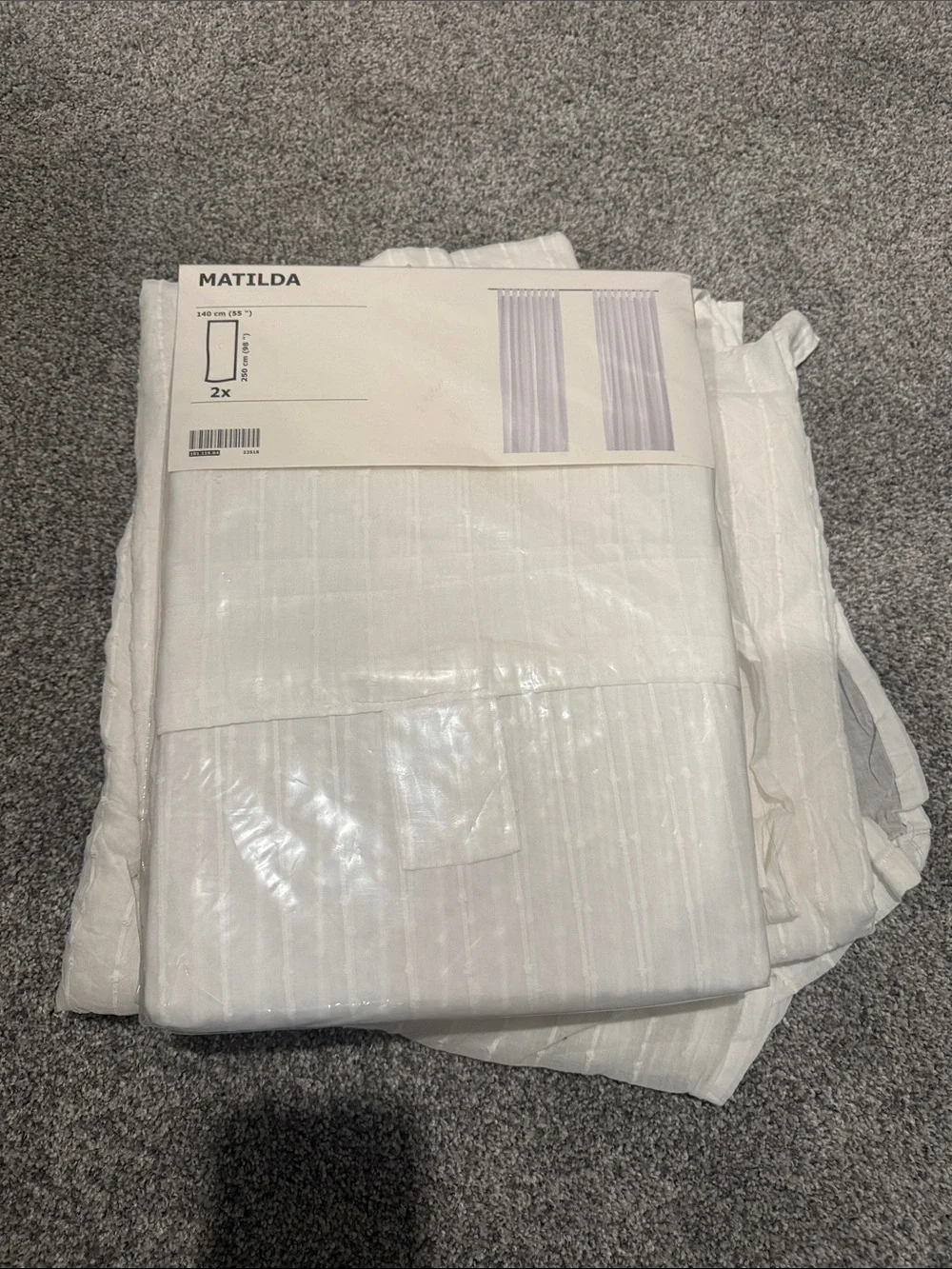 White Semi Sheer Curtain Panels - Set of 3